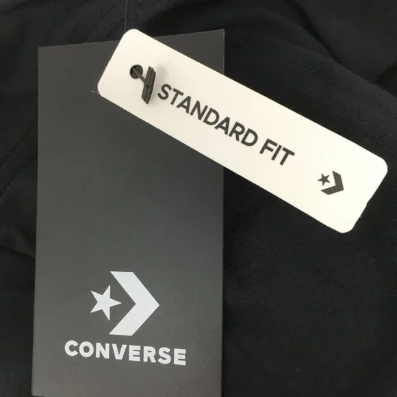 Converse Mens Graphic T-Shirt Black White Spell Out Standard Fit Cotton S New - Picture 6 of 6